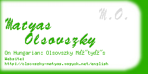 matyas olsovszky business card